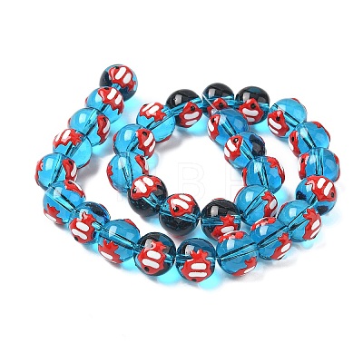 Ocean Theme Handmade Glass Enamel Beads LAMP-D304-02H-1