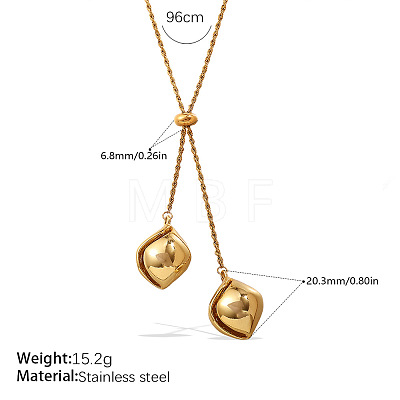 Adjustable 304 Stainless Steel Geometric Lariat Necklaces WGF601B-05-1