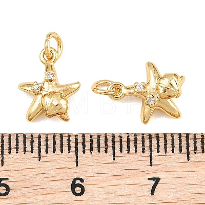 Brass Micro Pave Clear Cubic Zirconia Charms KK-Q085-02J-G-1