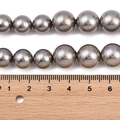 Electroplated Glass Pearl Graduated Beads Strands BSHE-C011-03E-1