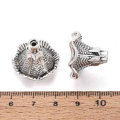 Tibetan Style Alloy Bead Caps TIBEB-T004-16AS-1
