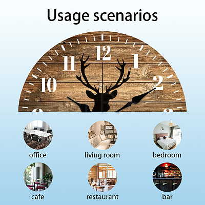 MDF Printed Wall Clock HJEW-WH0058-020-1