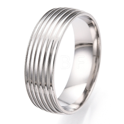 201 Stainless Steel Grooved Finger Ring Settings STAS-WH0047-02S-1
