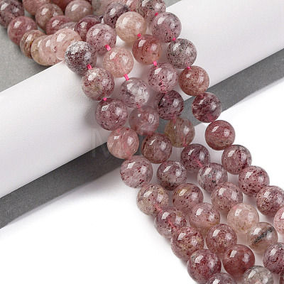 Natural Strawberry Quartz Beads Strands G-J373-16-6mm-1