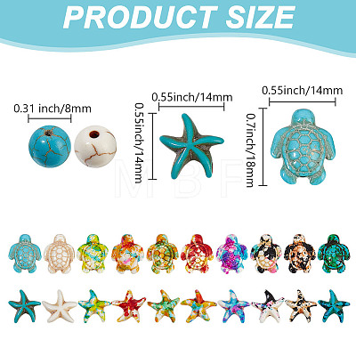 Synthetic Turquoise Dyed Beads Strands FIND-NB0005-46-1