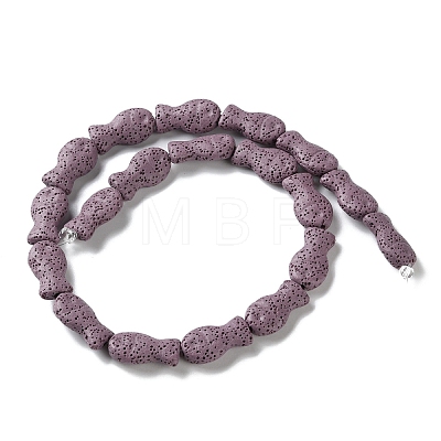 Fish Dyed Natural Lava Rock Beads Strands G-O126-01A-05-1