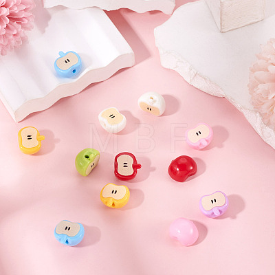 12Pcs Opaque Acrylic Beads MACR-TADJ0001-06C-1
