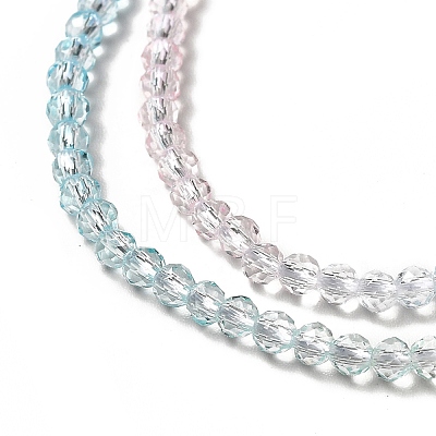 Transparent Gradient Color Glass Beads Strands X-GLAA-H021-01B-27-1