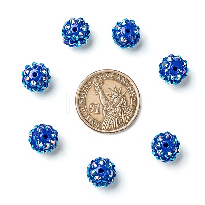 Chunky Resin Rhinestone Beads X-RESI-M019-22-1