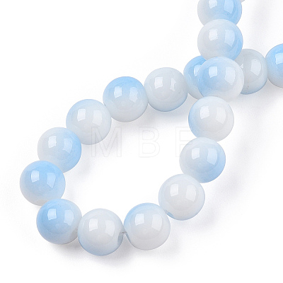 Two Tone Opaque Baking Painted Glass Beads Strands DGLA-Q027-8mm-03-1