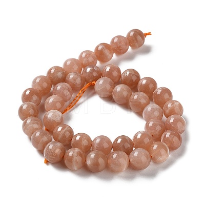 Round Natural Grade B Sunstone Beads Strands G-F222-33-10mm-1