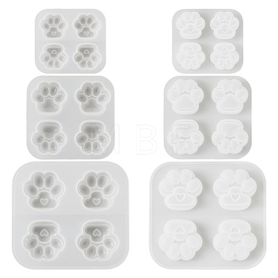  3Pcs 3 Style Paw Print Shape DIY Silicone Molds DIY-TA0005-22-1