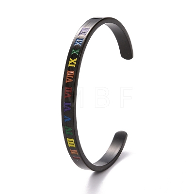 Rainbow Pride Cuff Bangle BJEW-F419-14EB-1