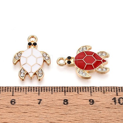 Alloy Rhinestone and Enamel Pendants PALLOY-T092-40G-1