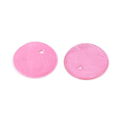 Spray Painted Natural Capiz Shell Disc Charms BSHE-T014-02F-1