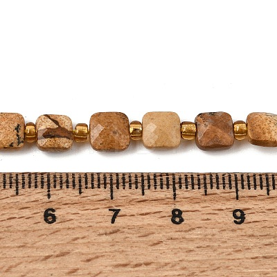 Natural Picture Jasper Beads Strands GG-CBA96AE-A02-6x6mm-1
