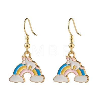 Alloy Enamel Dangle Earrings EJEW-JE04775-1