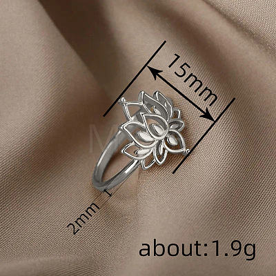 Hollow Out Lotus Brass Finger Rings FS-WG83FEB-02-1