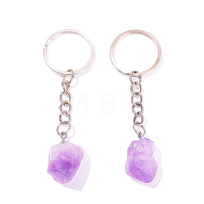 Raw Rough Natural Amethyst Cluster Keychains FIND-PW0017-08-1