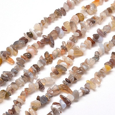 Natural Agate Chip Bead Strands X-G-M205-44-1