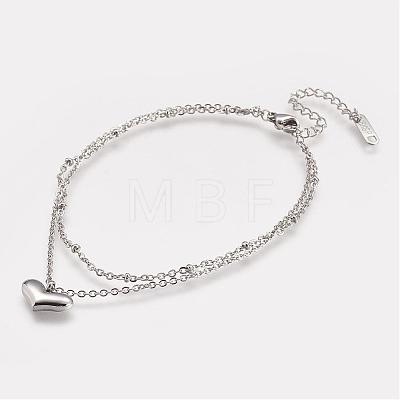 304 Stainless Steel Anklets AJEW-K009-20P-1