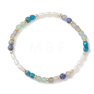 Natural Mixed Gemstone Beads Stretch Bracelets for Women BJEW-JB13316-02-1