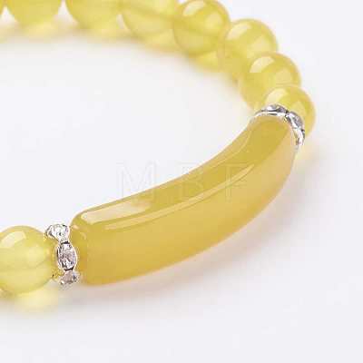 Natural Agate Beads Charm Bracelets BJEW-K164-C03-1