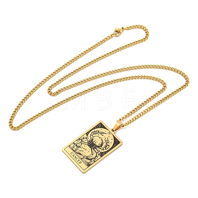 304 Stainless Steel Tarot Pendant Necklaces NJEW-A026-01G-04-1