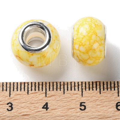 Brass Cores Acrylic European Beads OACR-M024-06S-04-1