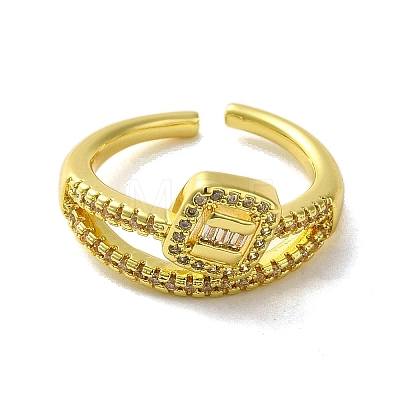 Brass with Cubic Zirconia Rings RJEW-B057-03G-03-1