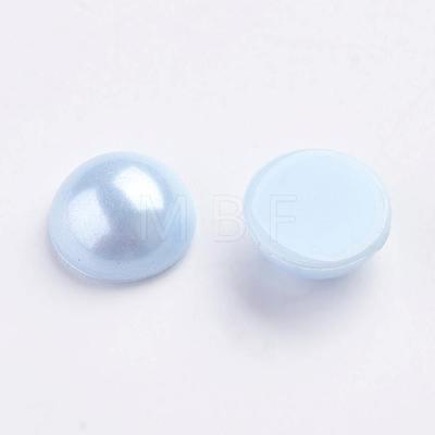 Spray Painted Imitation Pearl Acrylic Cabochons ACRP-F001-8mm-FP32-1