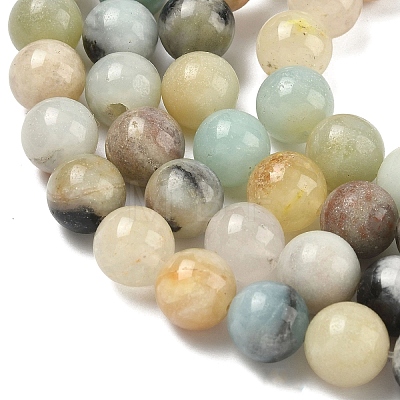 Natural Flower Amazonite Beads Strands G-F415-10mm-1
