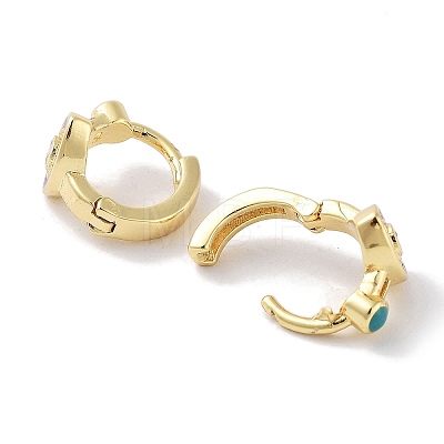 Brass Pave Clear Cubic Zirconia Hoop Earrings EJEW-L269-133G-1