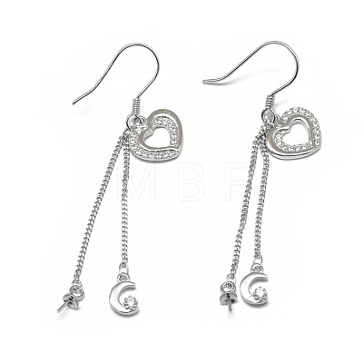 925 Sterling Silver Dangle Earring Findings STER-L057-021P-1