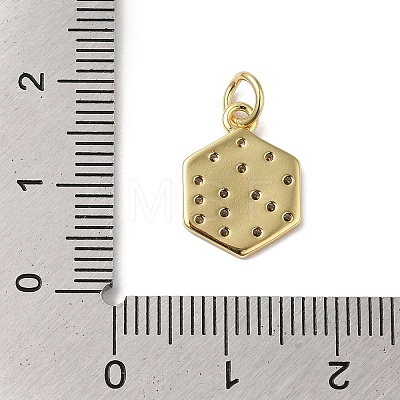 Rack Plating Brass Micro Pave Clear Cubic Zirconia Pendants KK-B092-32G-1