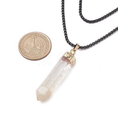 Natural Quartz Crystal Pendant Necklaces NJEW-JN04840-1