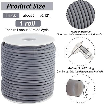  1 Roll PVC Tubular Solid Synthetic Rubber Cord OCOR-NB0002-55A-1