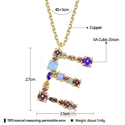 Brass Micro Pave Cubic Zirconia Pendant Necklaces NJEW-BB67040-E-1