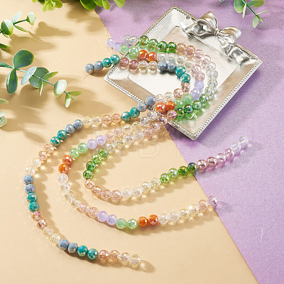 3 Colors 3 Strands Electroplate Glass Beads Strands EGLA-TA0013-51A-1
