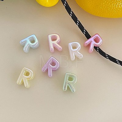 UV Plating Acrylic Alphabet Beads OACR-N163-42R-1