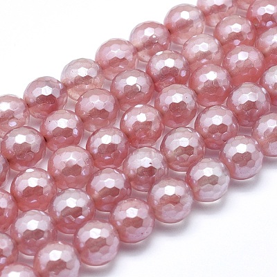 Electroplated Cherry Quartz Glass Beads Strands X-G-O164-04-10mm-1