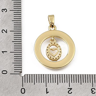 Brass Micro Pave Clear Cubic Zirconia with White Enamel Pendants CU-CBAA556-08C-1