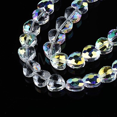 Electroplate Transparent Glass Beads Strands EGLA-N002-22A-B01-1