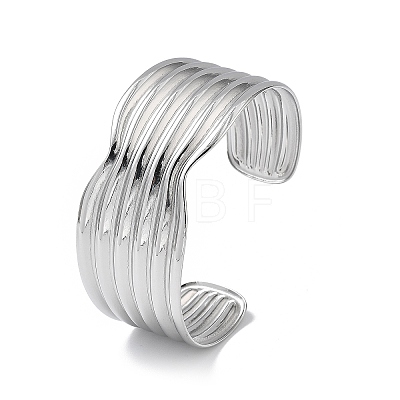 304 Stainless Steel Cuff Bangles for Women BJEW-Z078-26P-1