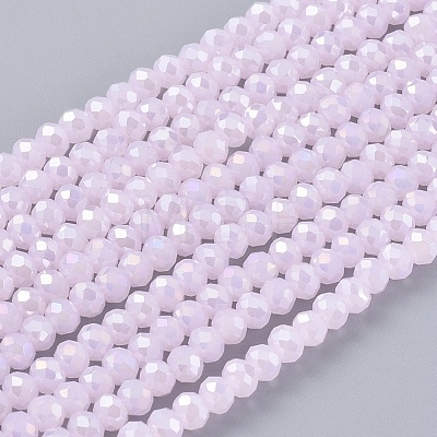 Electroplate Glass Beads Strands X-EGLA-A034-P8mm-B12-1