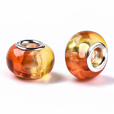 Transparent Two Tone Resin European Beads RPDL-T003-002G-1