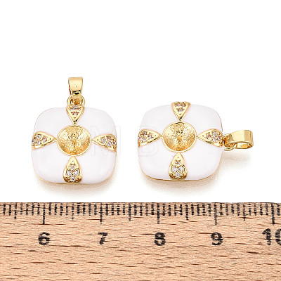 Brass Micro Pave Cubic Zirconia Cup Pearl Peg Bails Pin Pendants KK-T079-07G-1