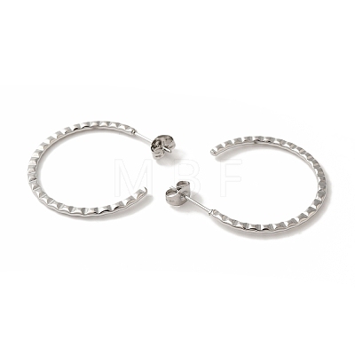 Non-Tarnish 304 Stainless Steel C-Shaped Stud Earrings for Women EJEW-Z066-06P-1