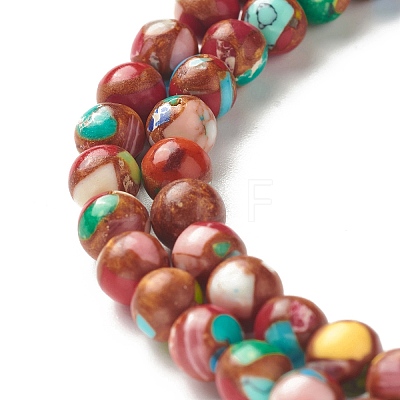 Assembled Natural & Dyed Magnesite Beads Strands G-L575-02K-A-1