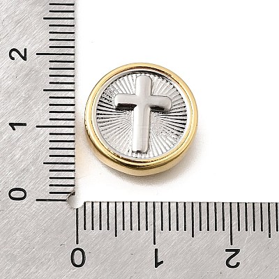 Two Tone Brass Beads KK-D255-02GP-01-1